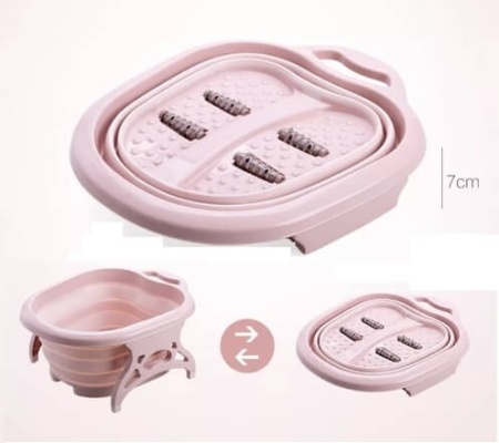 Ванна для педикюра складная, розовая