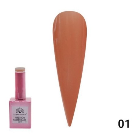 Global Fashion (Глобал Фэшн) Каучуковая френч база French Rubber base coat 001, 15 мл