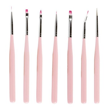 Набор кистей из искусственного ворса 1/7 розовые