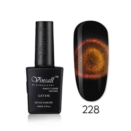 Гель-лак Vinsall (Винсал) Cats Eye № 228 кошачий глаз, 10 мл