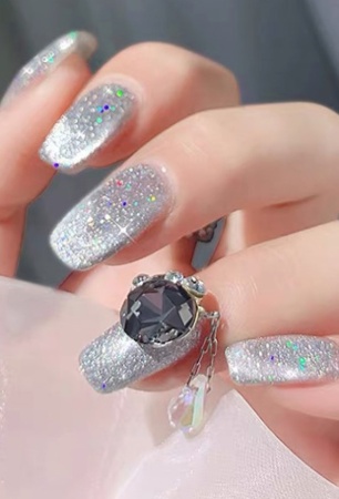 Гель-лак TNL (тнл) светоотражающий Shine bright 001 Серебряный луч, 10 мл