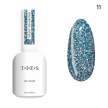 Гель-лак Ties Night Diamond светоотражающий #11, 10 мл