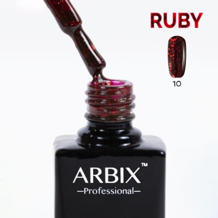 Гель-лак Arbix (Арбикс) Ruby 010 Рубиновый Блеск, 10 мл
