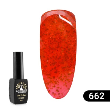 Гель-лак Global Fashion (Глобал Фэшн) Sexy Red 662, 8 мл