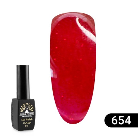 Гель-лак Global Fashion (Глобал Фэшн) Sexy Red 654, 8 мл