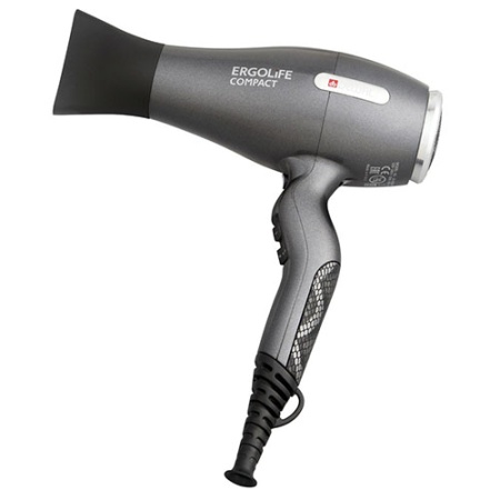Dewal (Деваль) Фен ErgoLife Compact графит, 2000 Вт, ионизация, 2 насадки