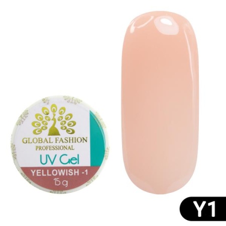 Гель для наращивания ногтей Global Fashion (Глобал Фэшн) Yellowish-1, 15 мл