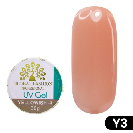 Гель для наращивания ногтей Global Fashion (Глобал Фэшн) Yellowish-3, 30 мл