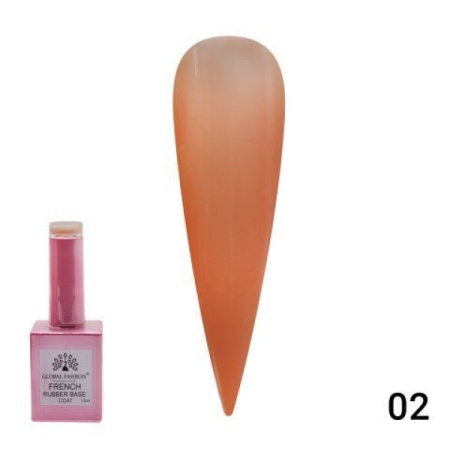 Global Fashion (Глобал Фэшн) Каучуковая френч база French Rubber base coat 002, 15 мл