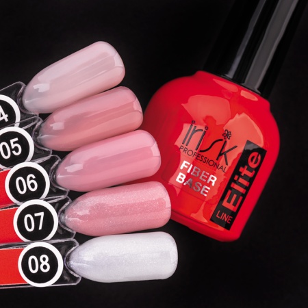 Каучуковая база irisk (Ириск) Elite Fiber Base для гель-лака армирующая 08, 10мл