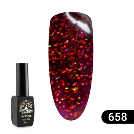 Гель-лак Global Fashion (Глобал Фэшн) Sexy Red 658, 8 мл