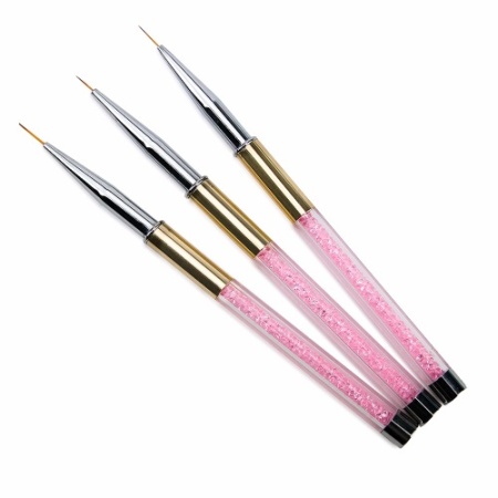 Набор кистей для росписи ногтей, 3 шт
