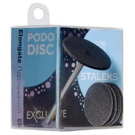 Staleks (Сталекс) Диск педикюрный пластиковый удлиненный PODODISC EXCLUSIVE M в комп. со сменным файлом 180 грит 5 шт